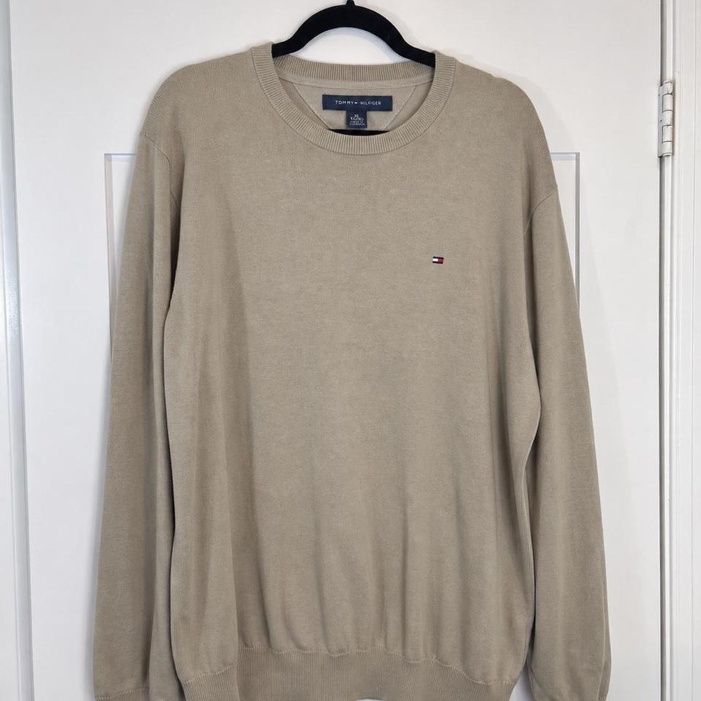 Tommy Hilfiger Men's Beige Crewneck Sweater – XL